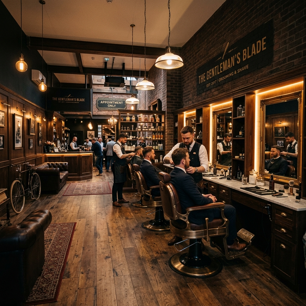Interior de Barbería Premium